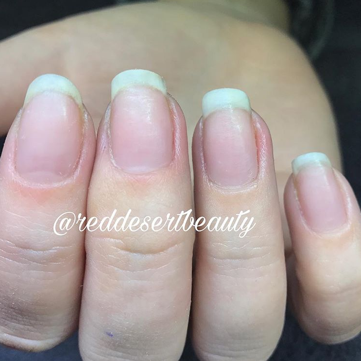 beautiful natural nails after acrylic removal